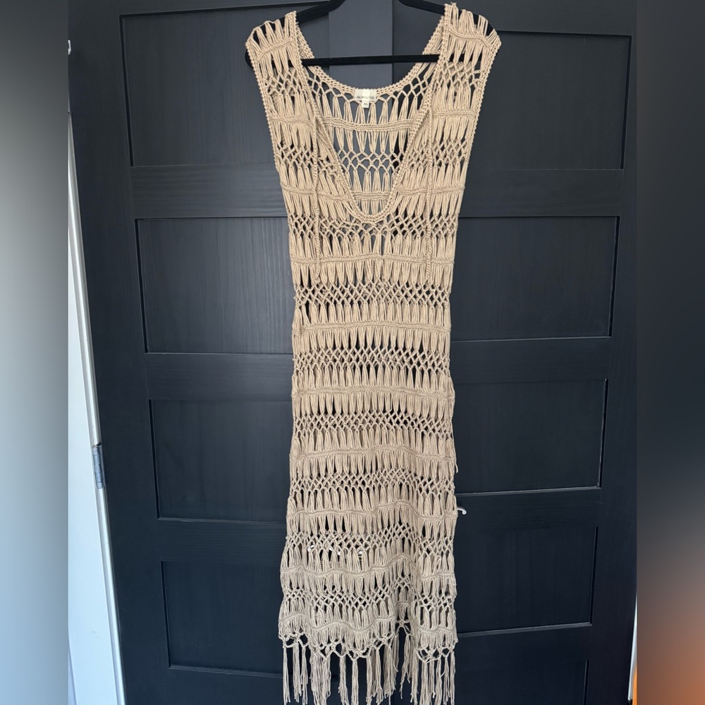 Pilyq Crochet Midi Coverup in Tan